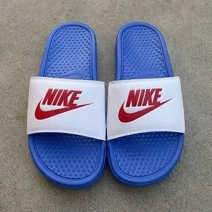 Nike | Shoes | Nike Benassi Slides Just Do It Red White Blue  display picture 1